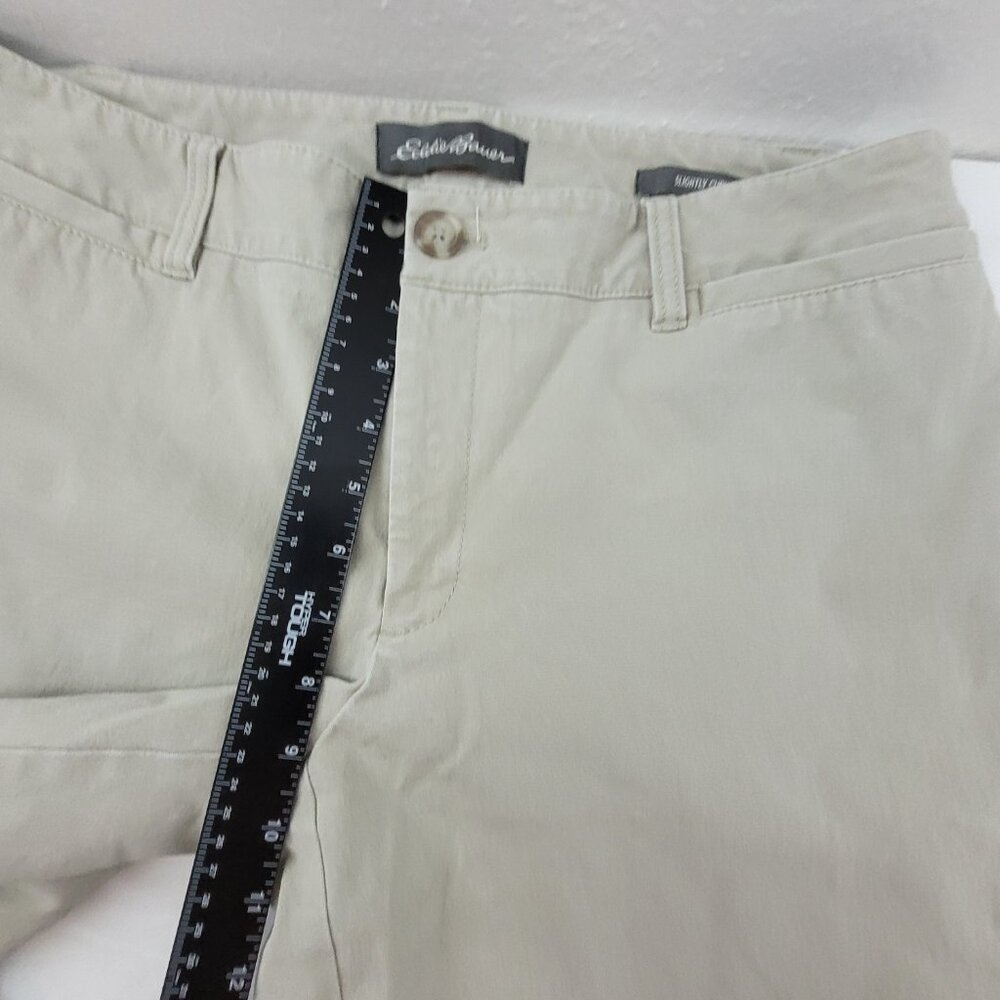 Eddie Bauer Pants Women's 12 TALL Khaki Tan Slightly Curvy Fit Cotton Twill - Picture 8 of 12